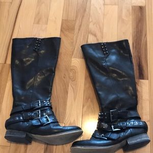 Not Rated Tall black biker boots